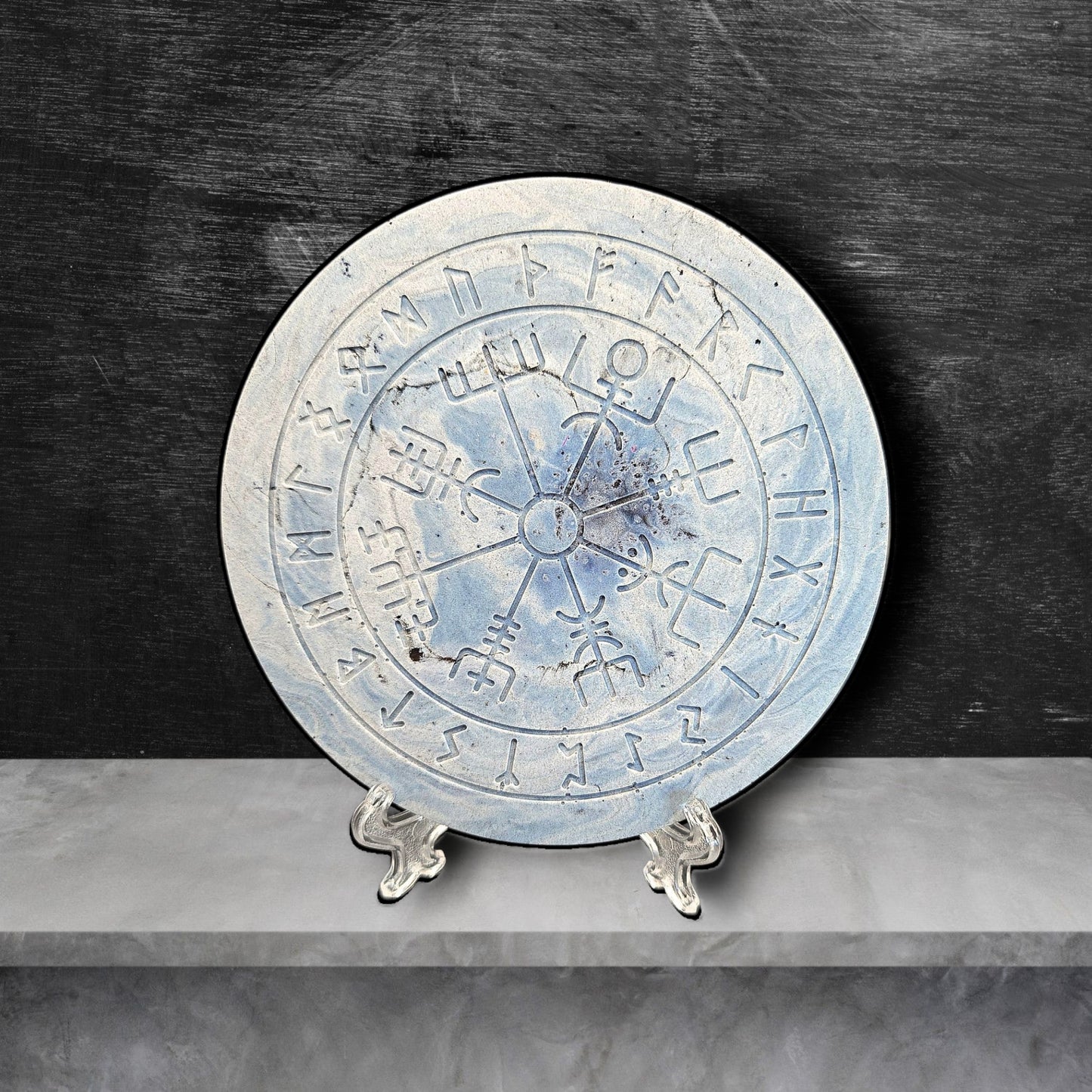 Frost Vein Vegvisir Rune Circle Coaster