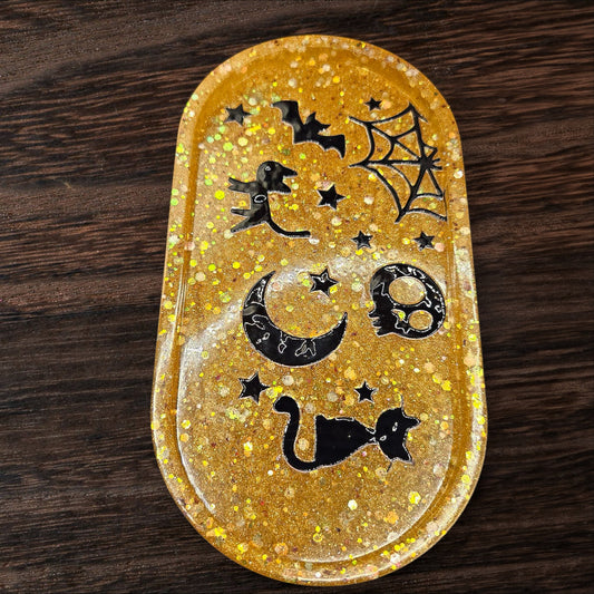 Black Cats, Bats & Moon Magic Trinket Tray