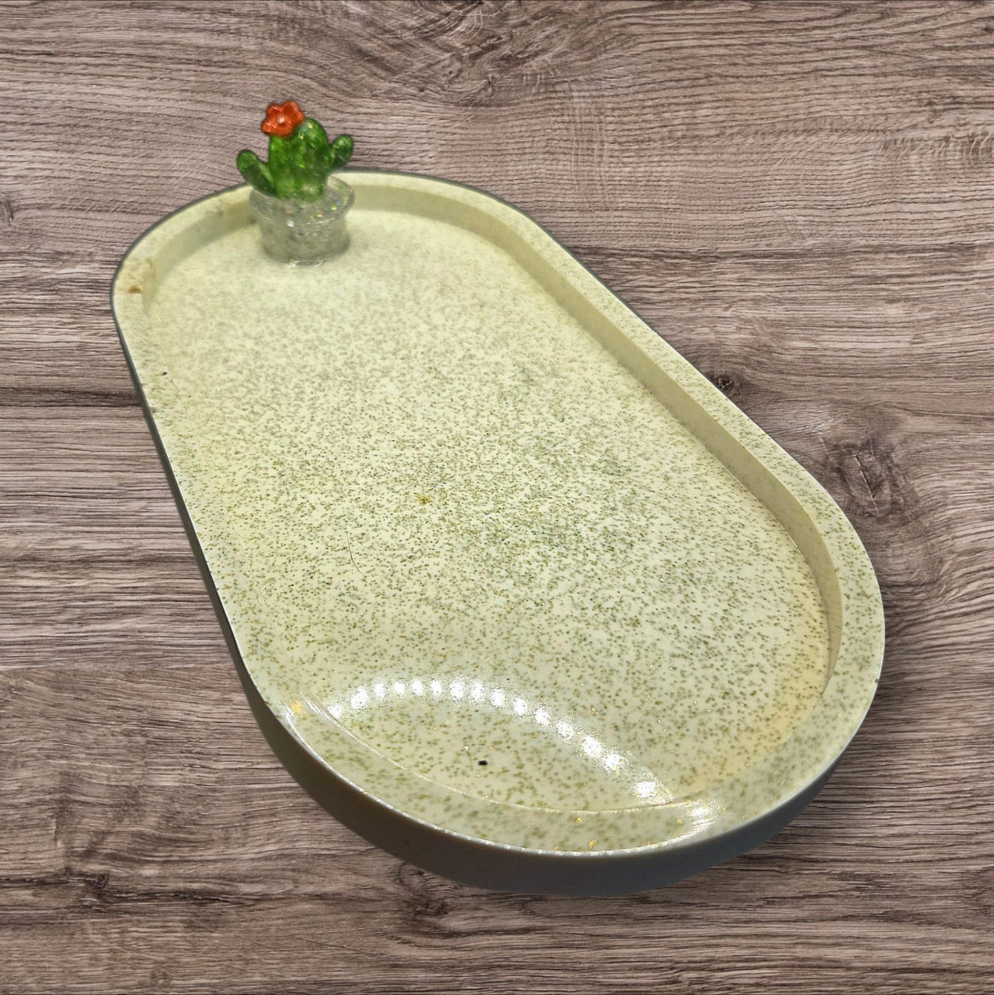 "Succ It Up" Minty Cactus Sparkle Tray