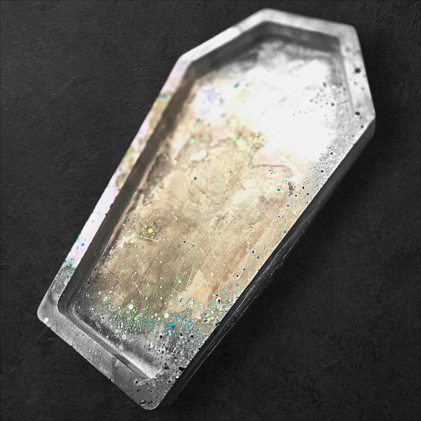 Midnight Sparkle Concrete Coffin Tray