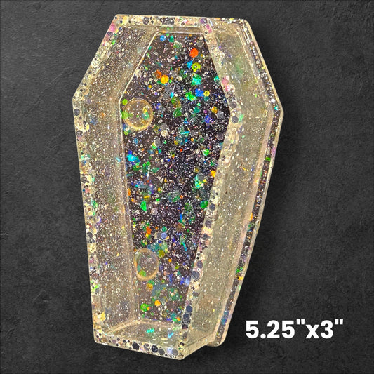 "Holo to the Grave" – Crystal Clear Coffin Trinket Dish