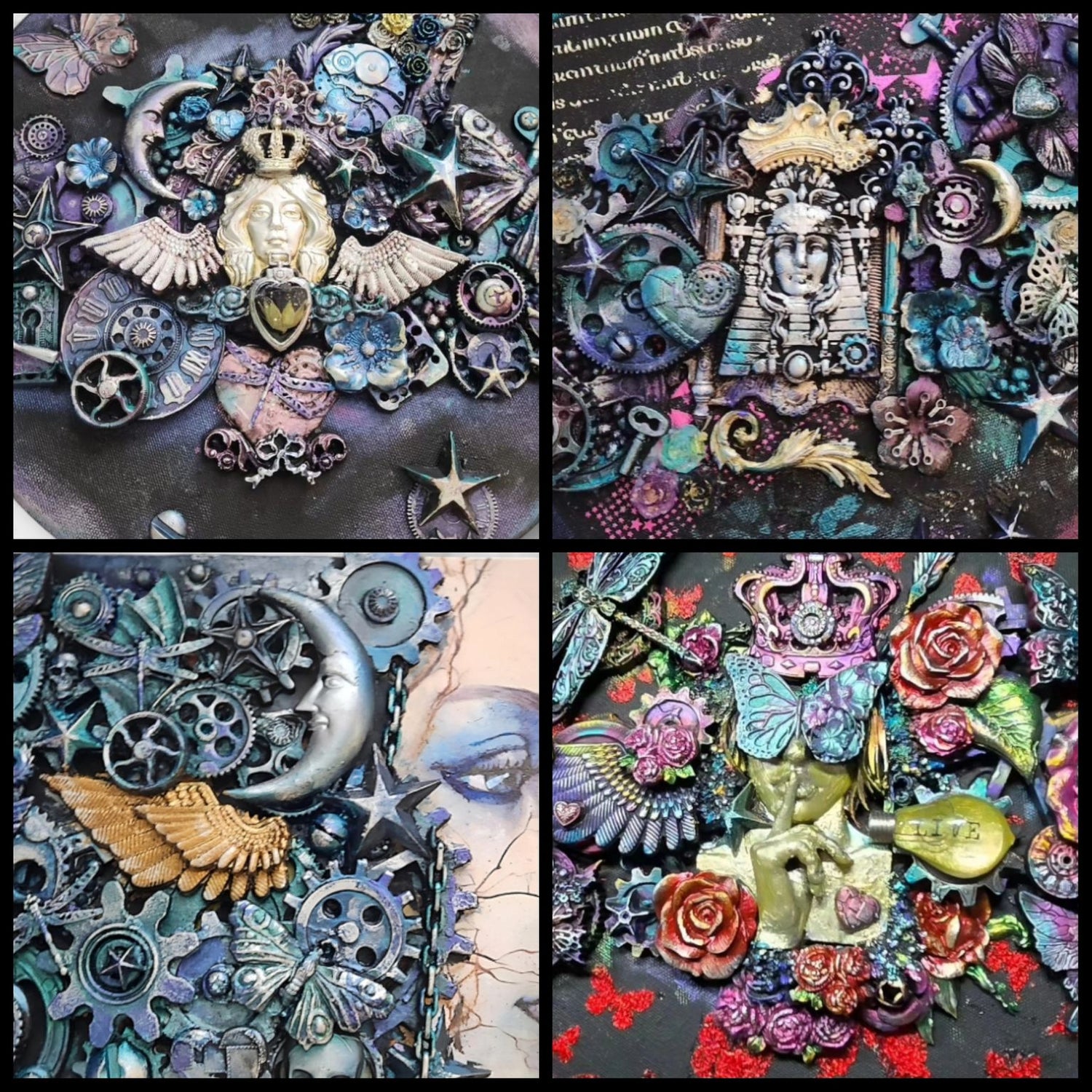 Assemblage-3D Mixed-Media Canvases