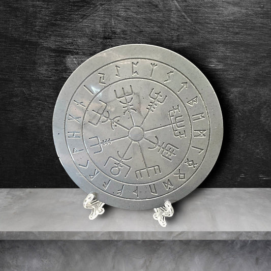 Storm Gray Vegvisir Rune Circle Coaster