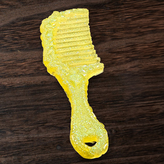 Fluorescent Yellow Crystal Decorative Comb