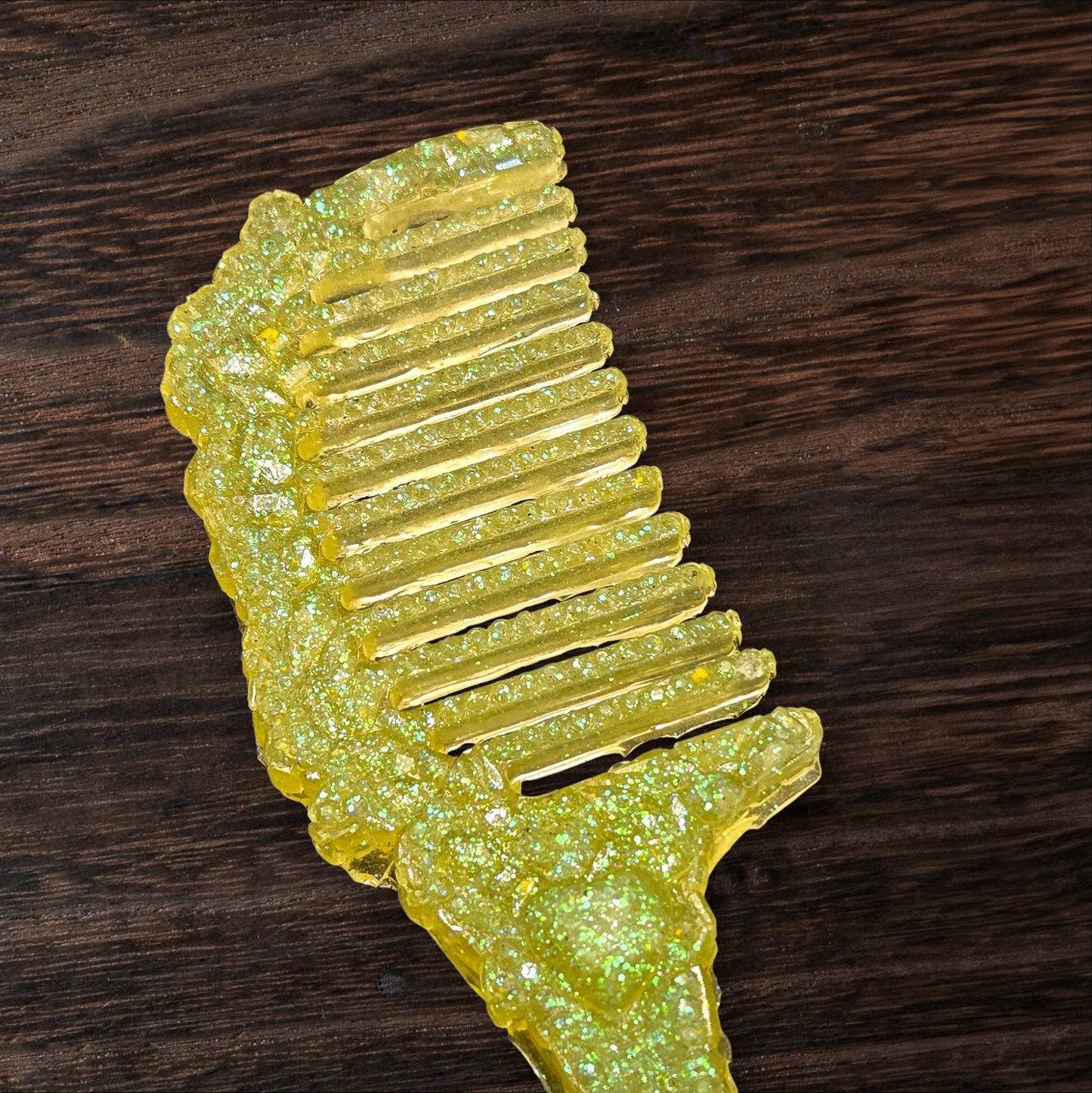 Fluorescent Yellow Crystal Decorative Comb