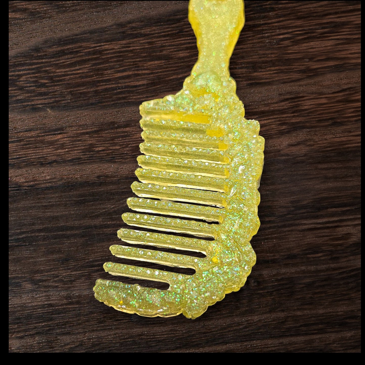 Fluorescent Yellow Crystal Decorative Comb