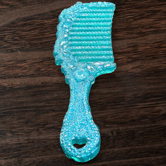 Sparkle-Infused Teal Decorative Crystal Comb