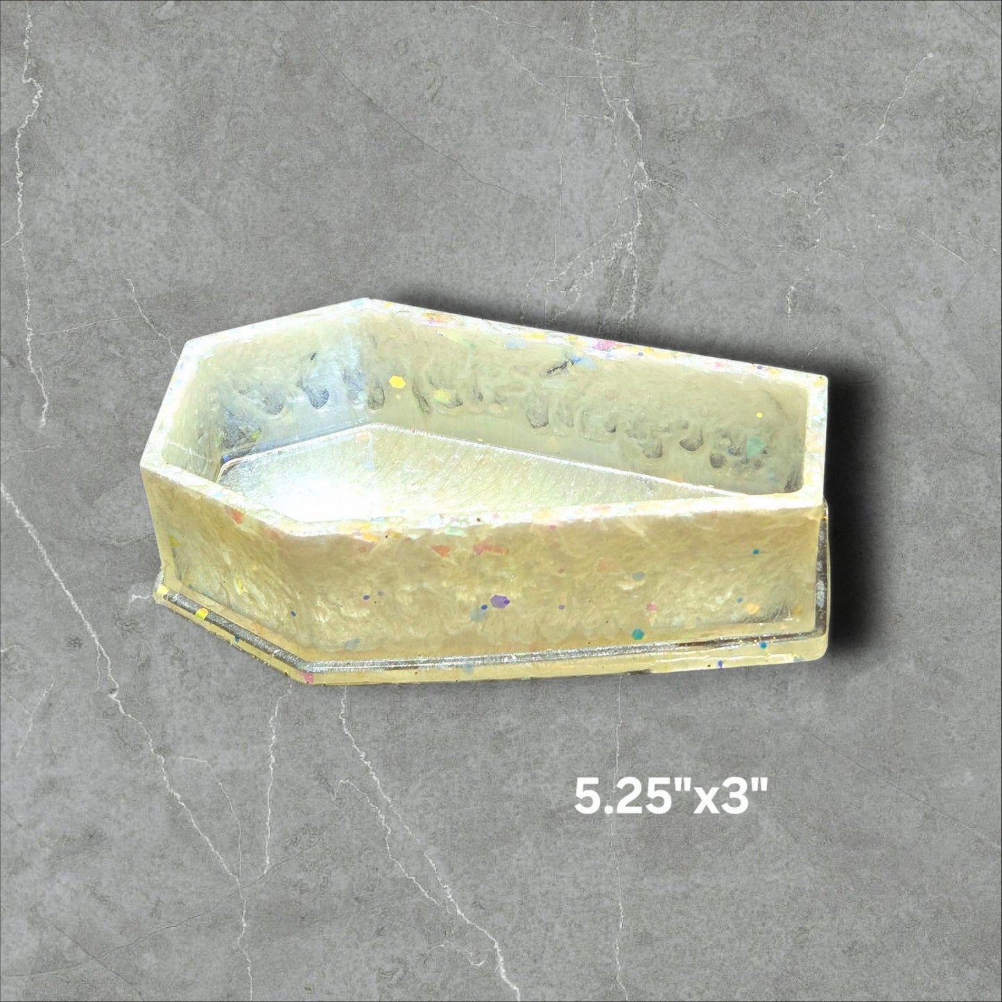 Iridescent Pearl Coffin Trinket Tray