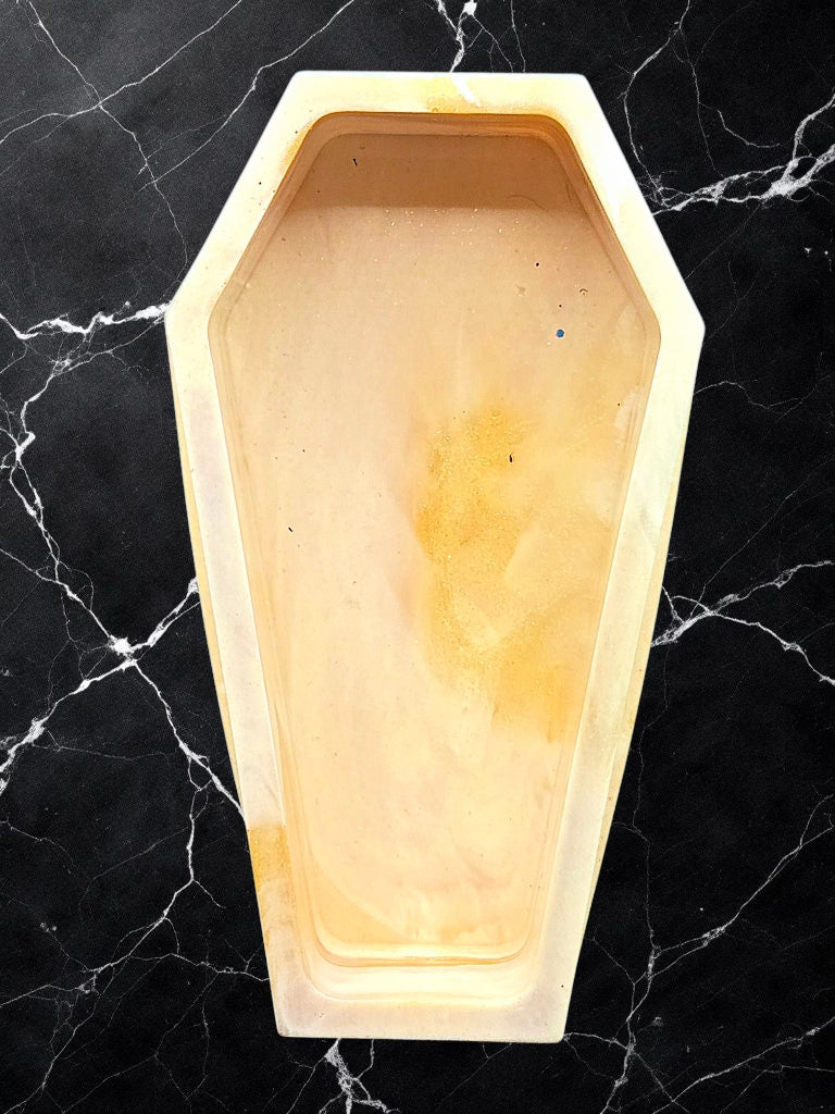 Golden Marbled Afterglow Coffin Tray