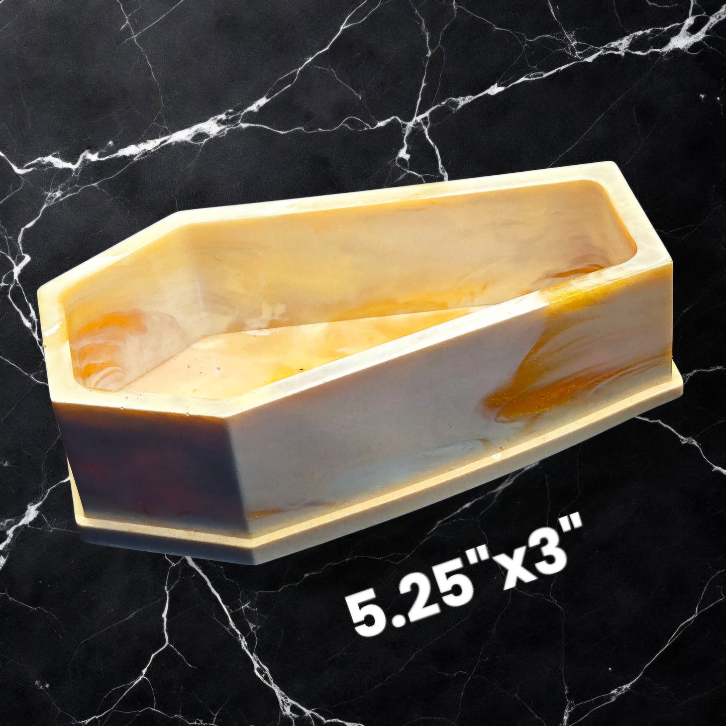 Golden Marbled Afterglow Coffin Tray
