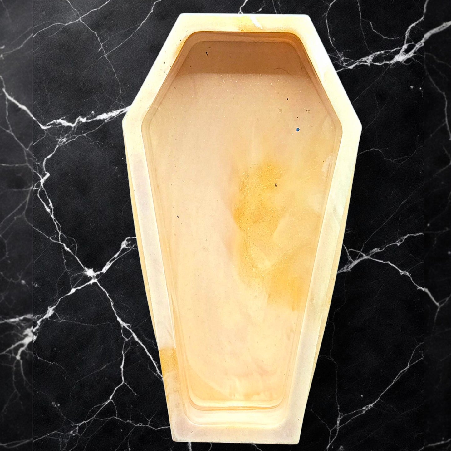Golden Marbled Afterglow Coffin Tray