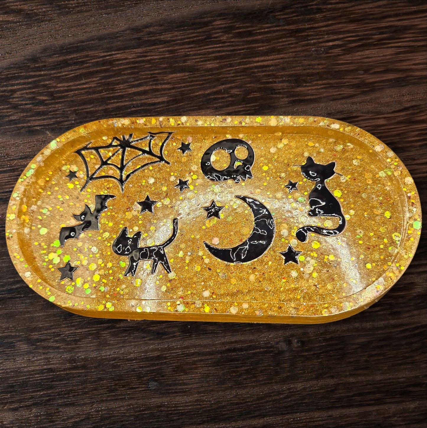 Black Cats, Bats & Moon Magic Trinket Tray