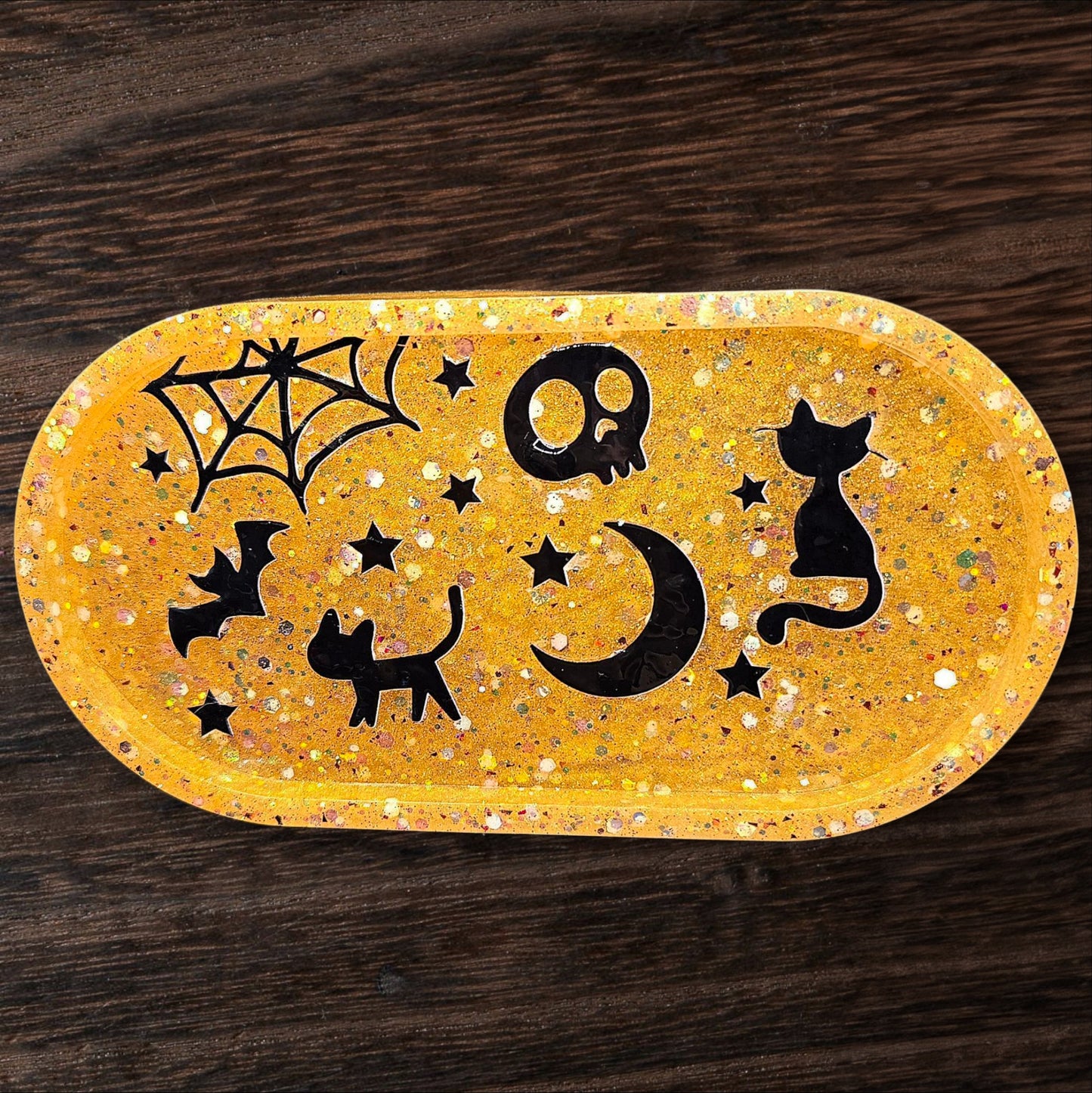 Black Cats, Bats & Moon Magic Trinket Tray