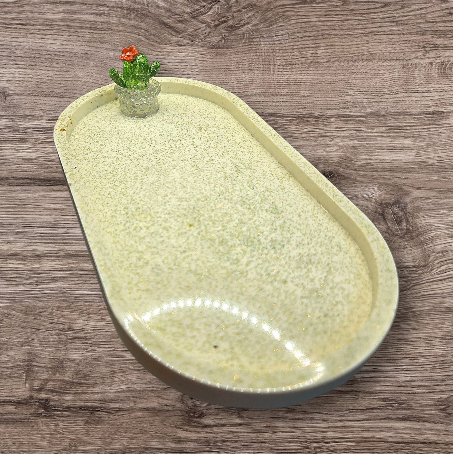 "Succ It Up" Minty Cactus Sparkle Tray