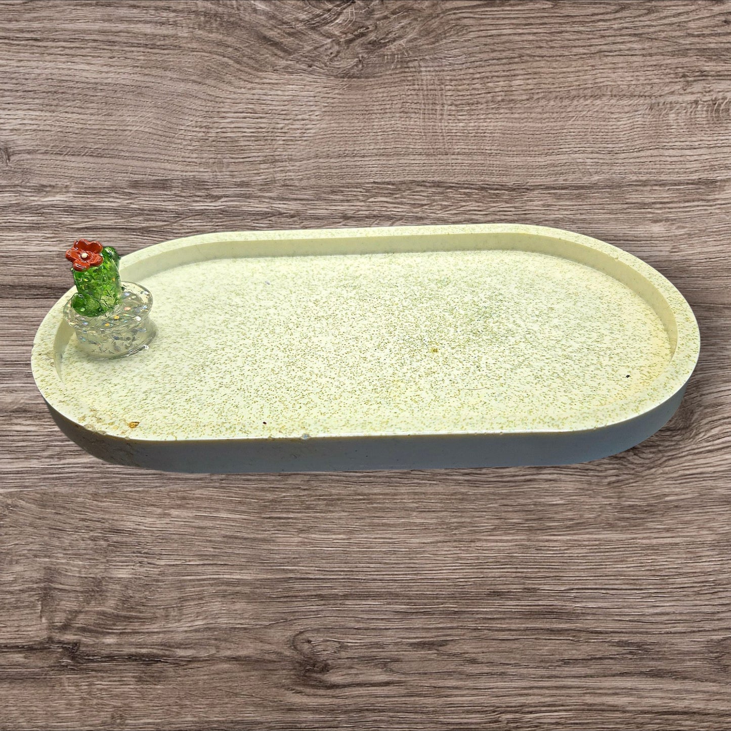 "Succ It Up" Minty Cactus Sparkle Tray