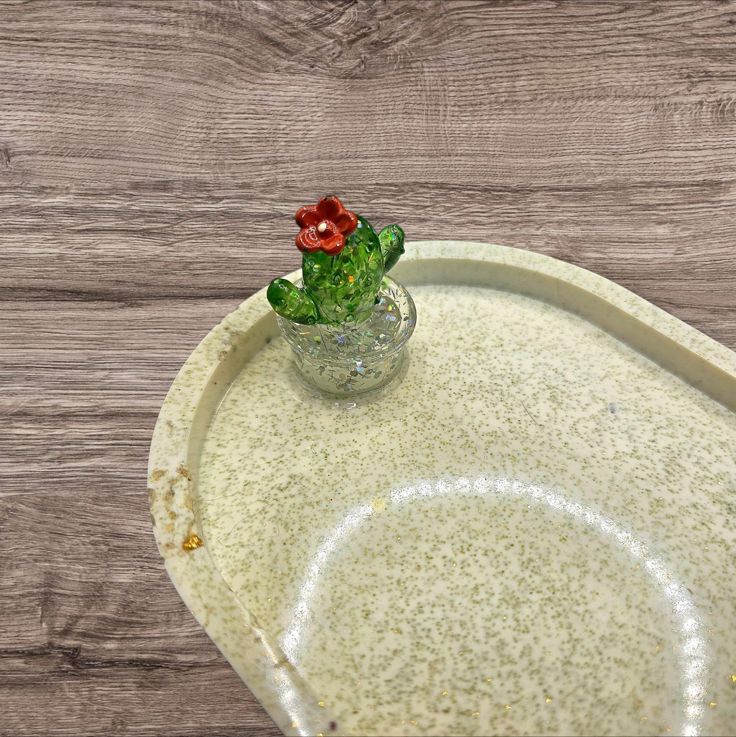 "Succ It Up" Minty Cactus Sparkle Tray