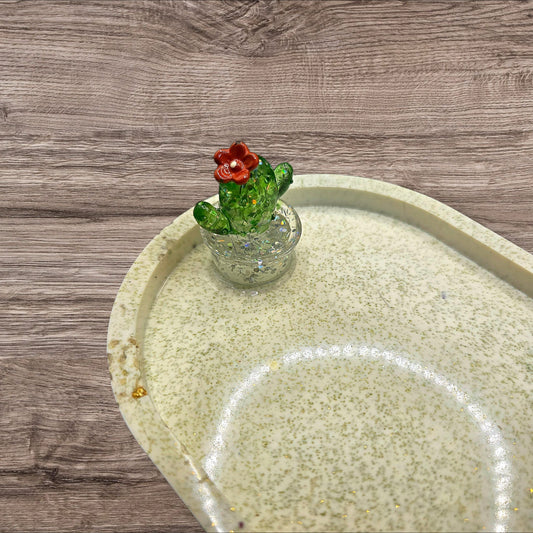 "Succ It Up" Minty Cactus Sparkle Tray