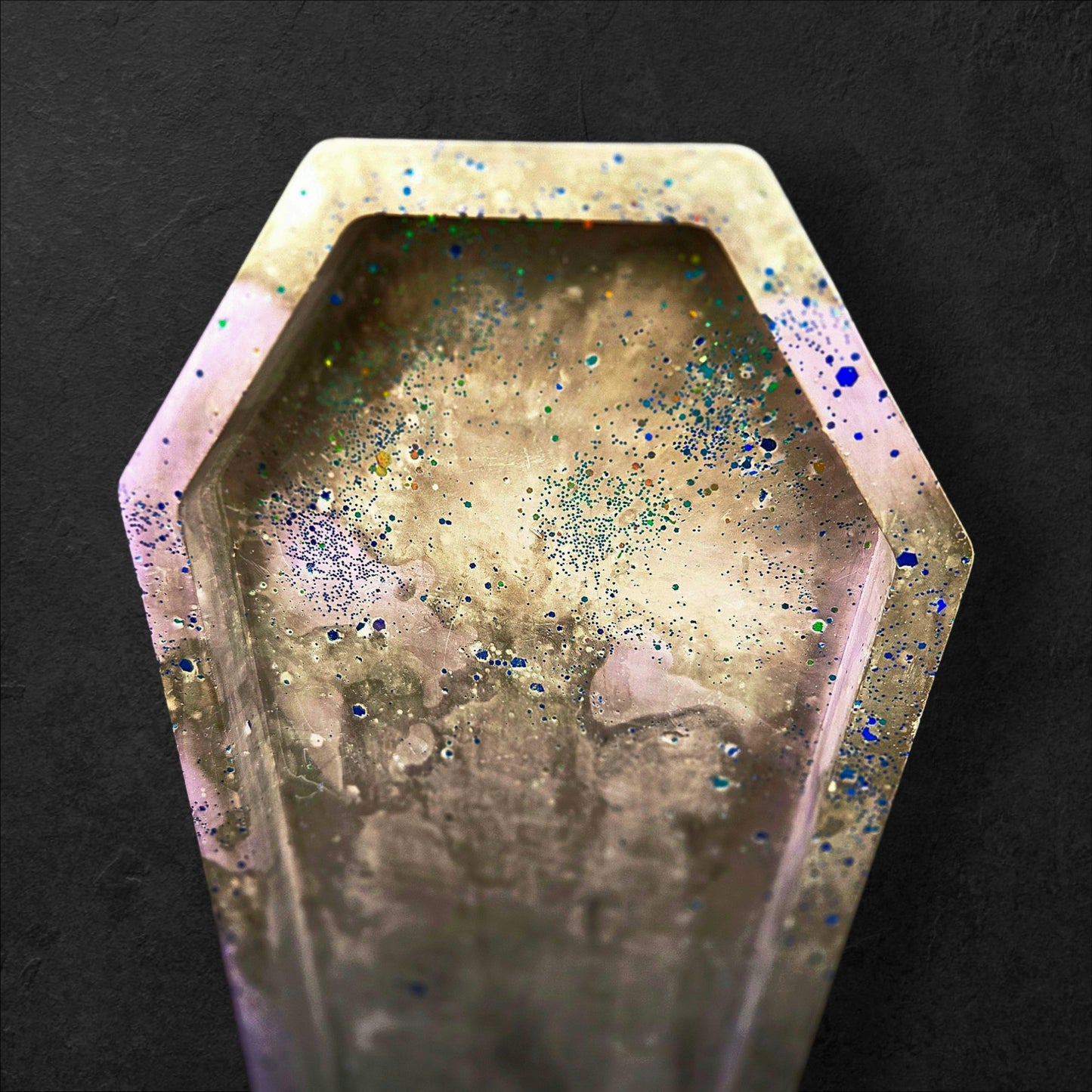 Midnight Sparkle Concrete Coffin Tray