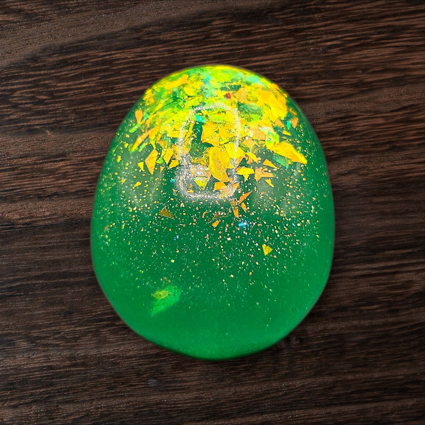 Emerald Glitter Dump Skull- Large