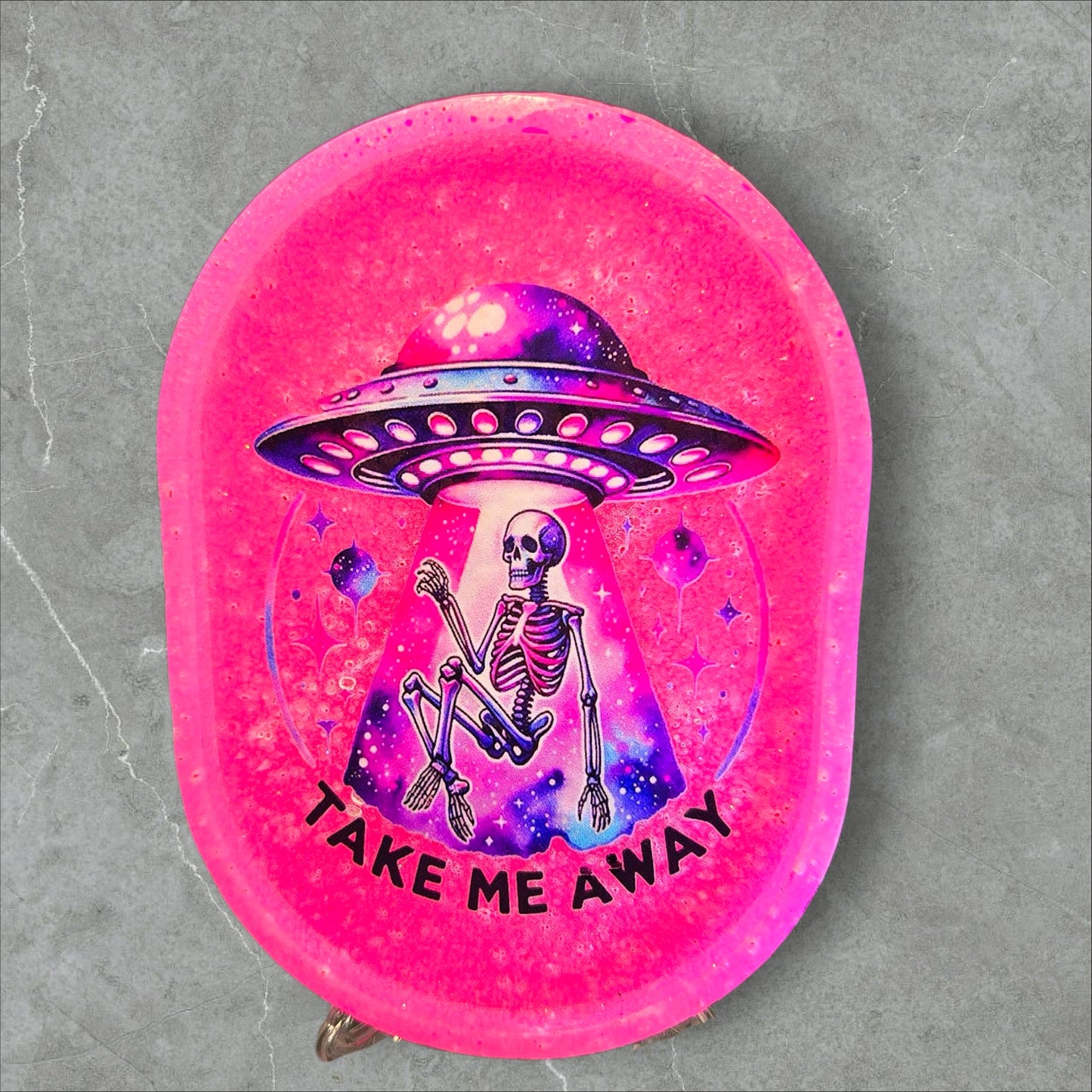 “Take Me Away” Fluorescent Pink Alien Abduction Tray