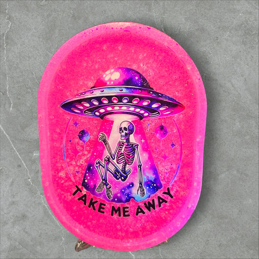 “Take Me Away” Fluorescent Pink Alien Abduction Tray