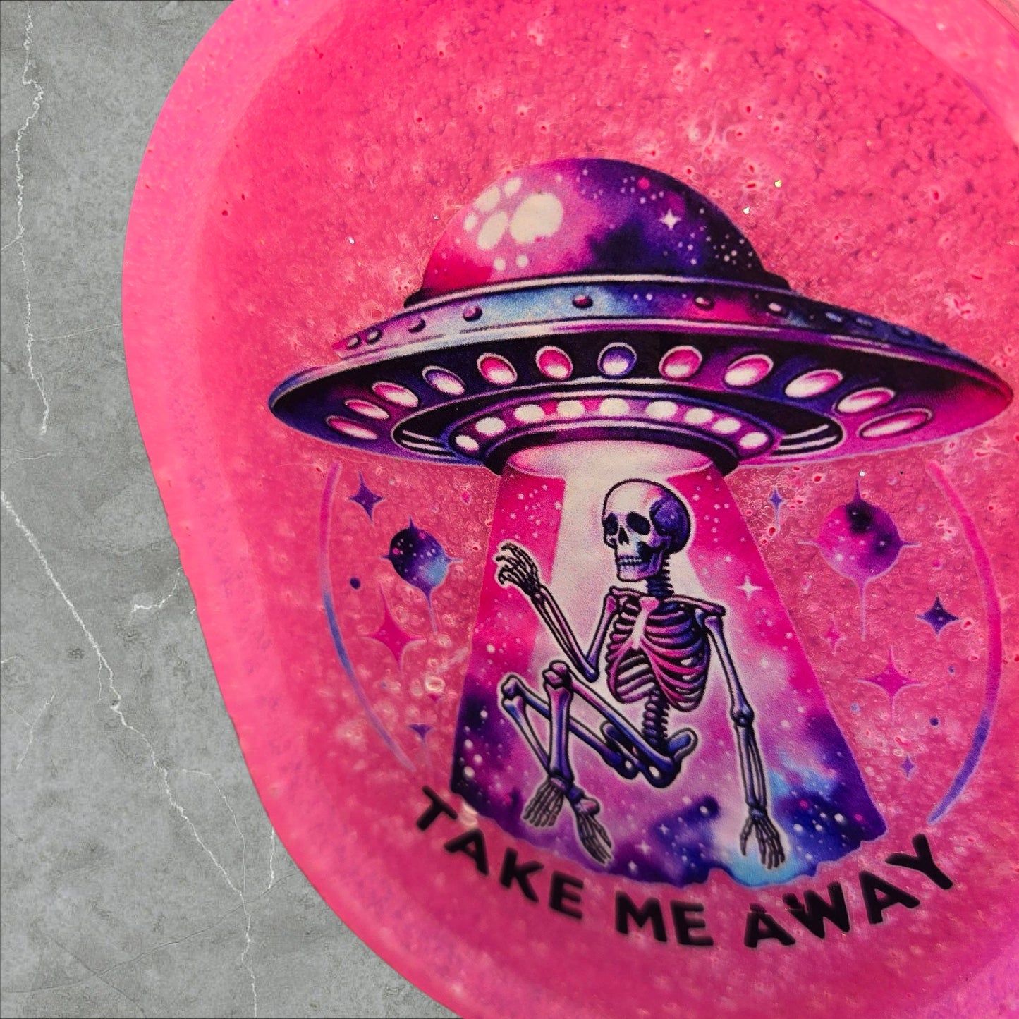 “Take Me Away” Fluorescent Pink Alien Abduction Tray