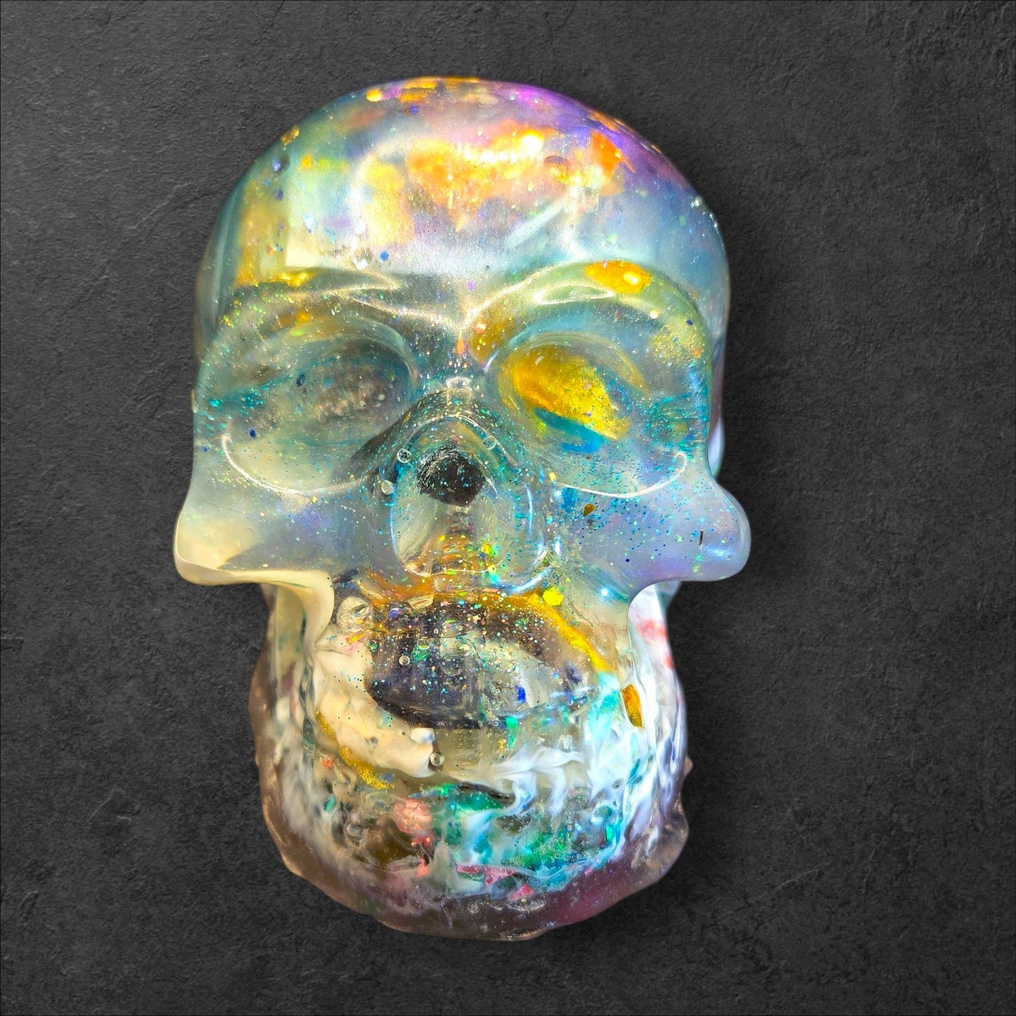Extra Large Glacier Scrappy Resin Skull
