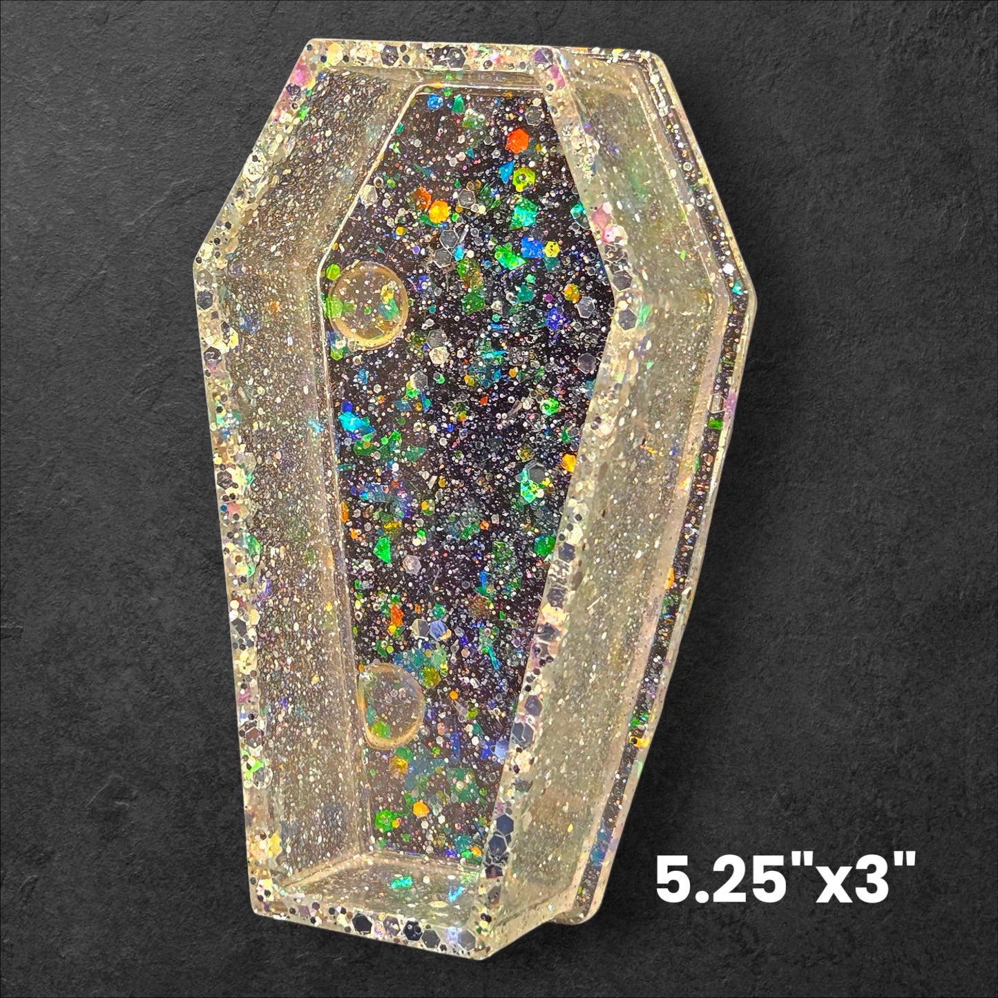"Holo to the Grave" – Crystal Clear Coffin Trinket Dish