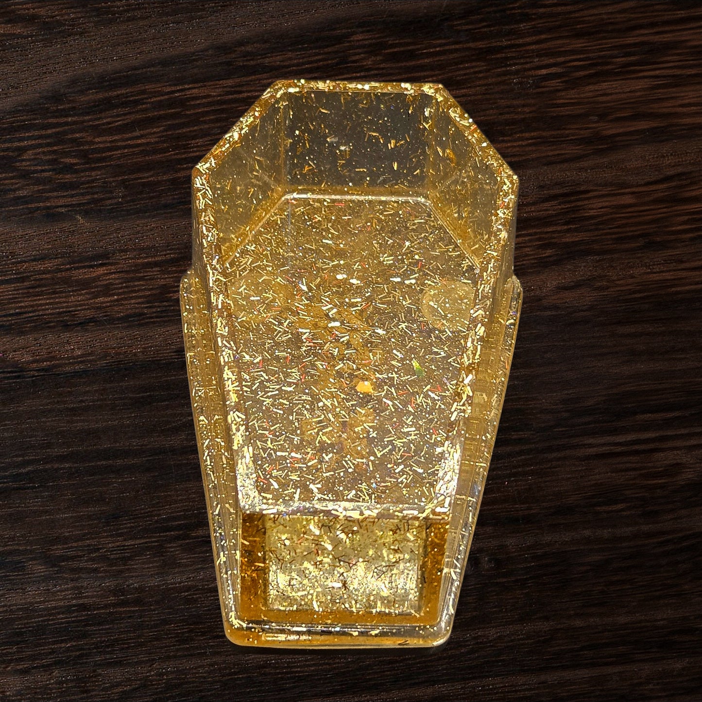 Gold Glitter Coffin Trinket Dish