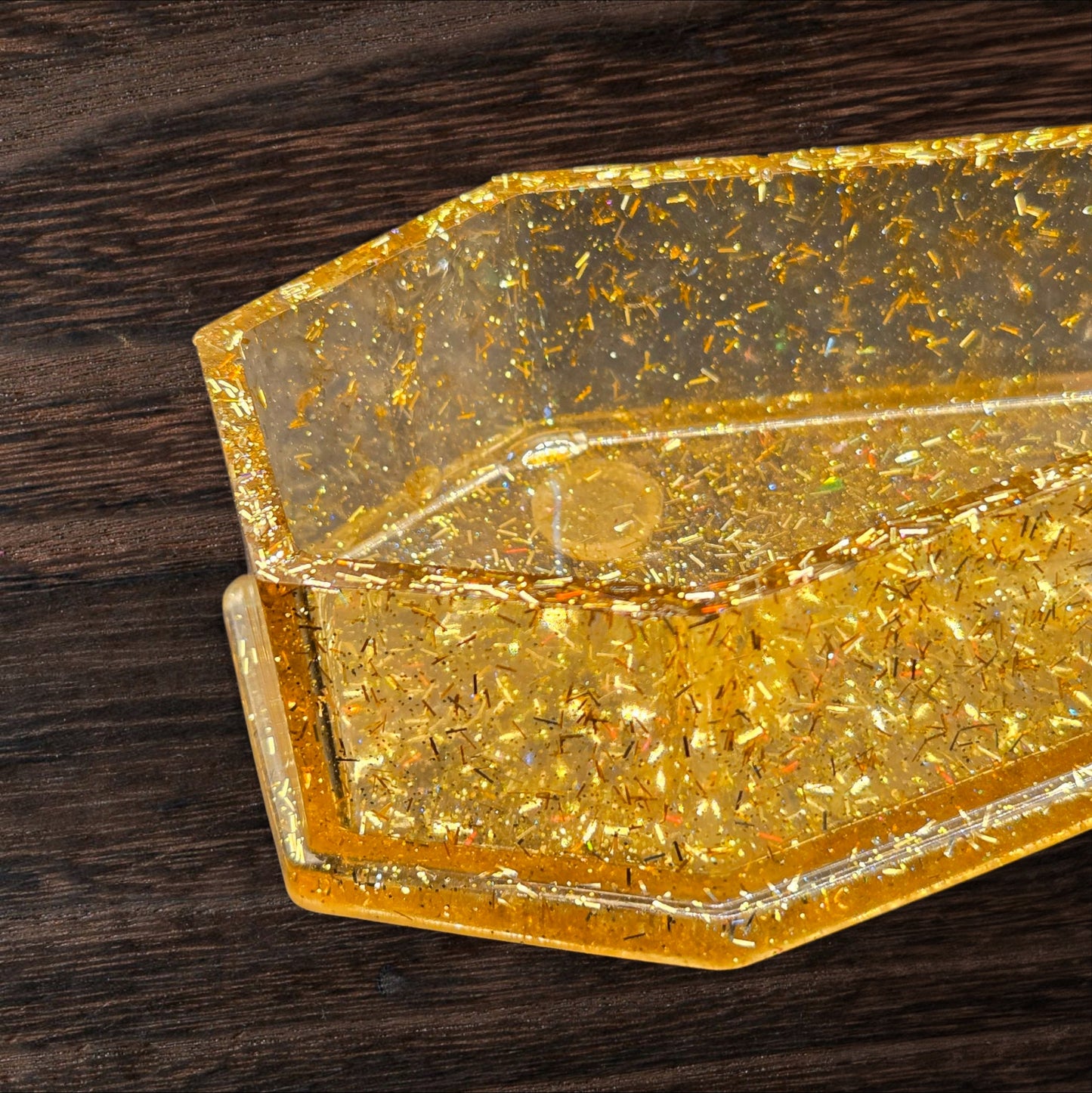 Gold Glitter Coffin Trinket Dish