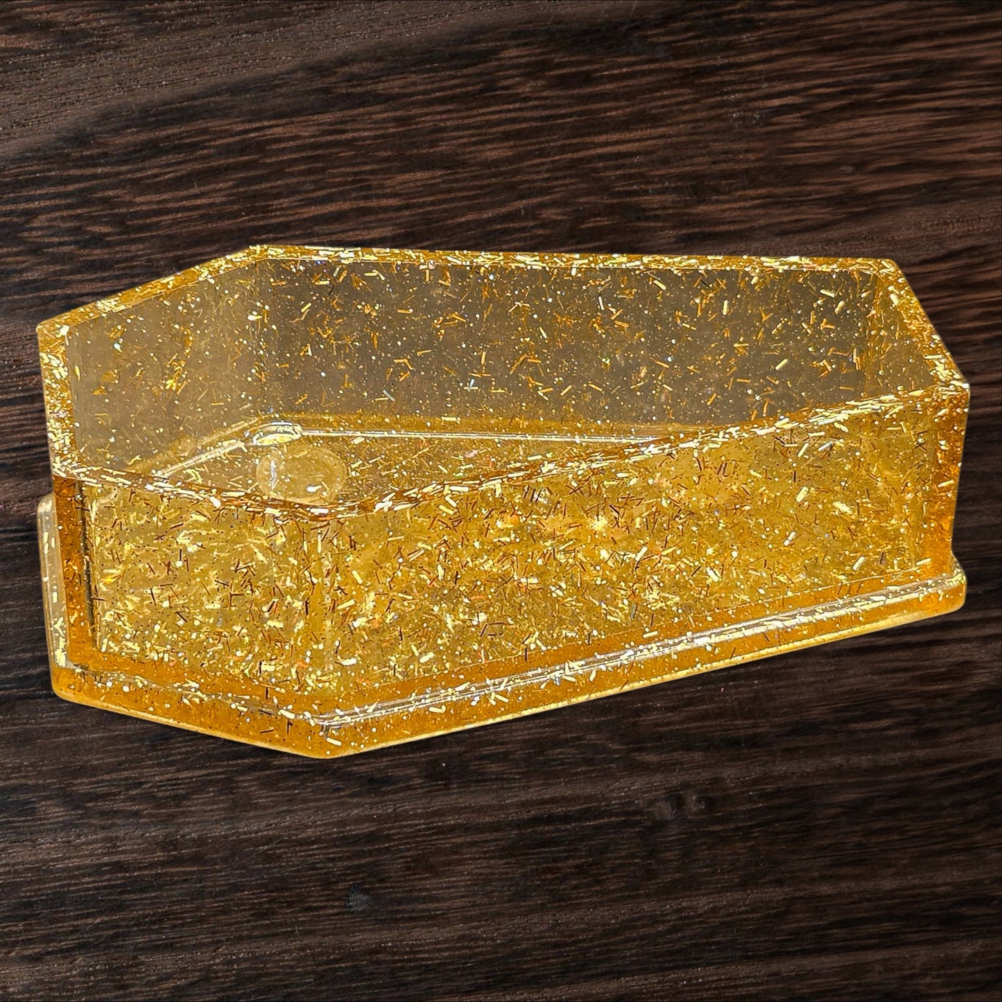 Gold Glitter Coffin Trinket Dish