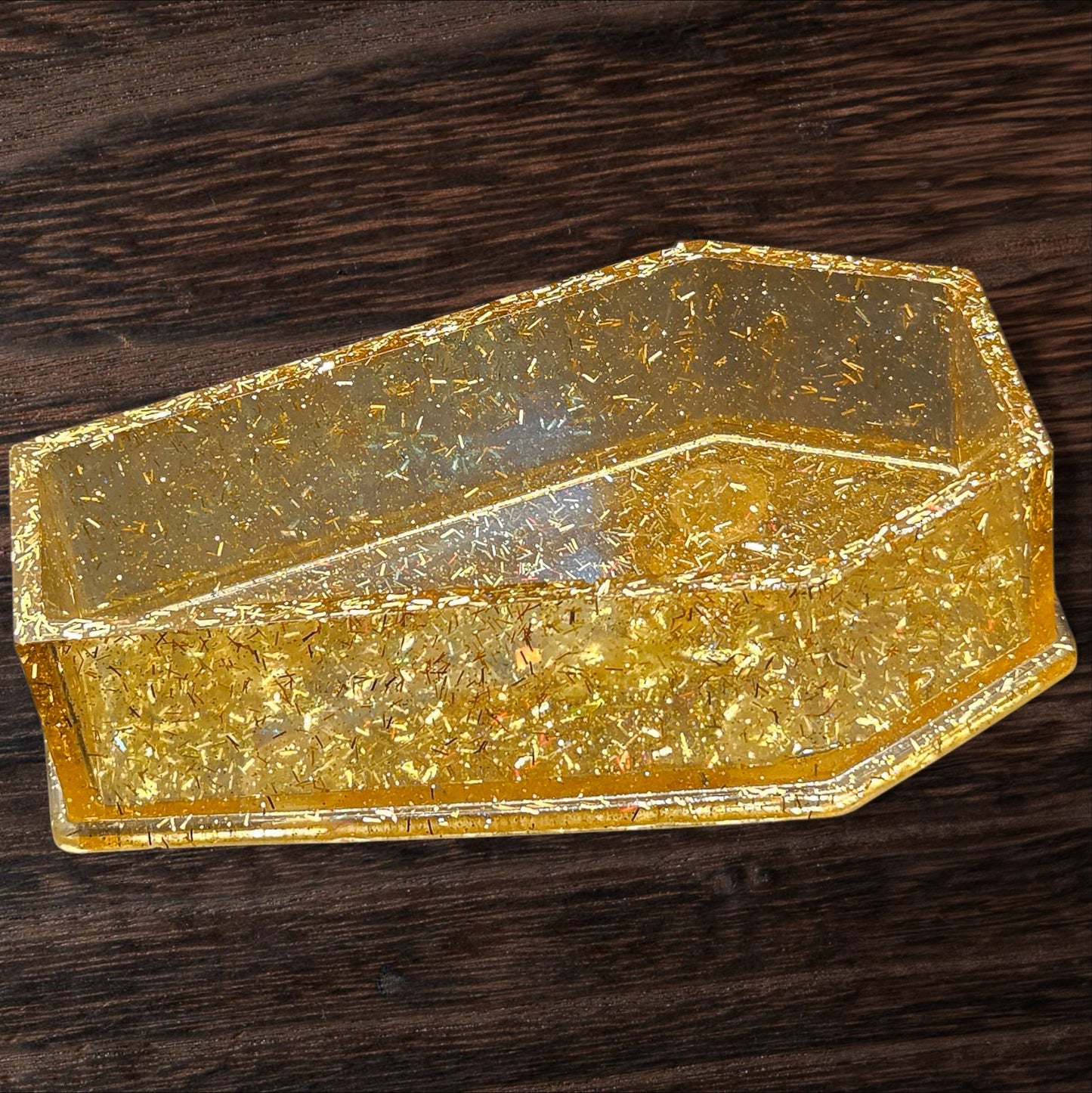Gold Glitter Coffin Trinket Dish
