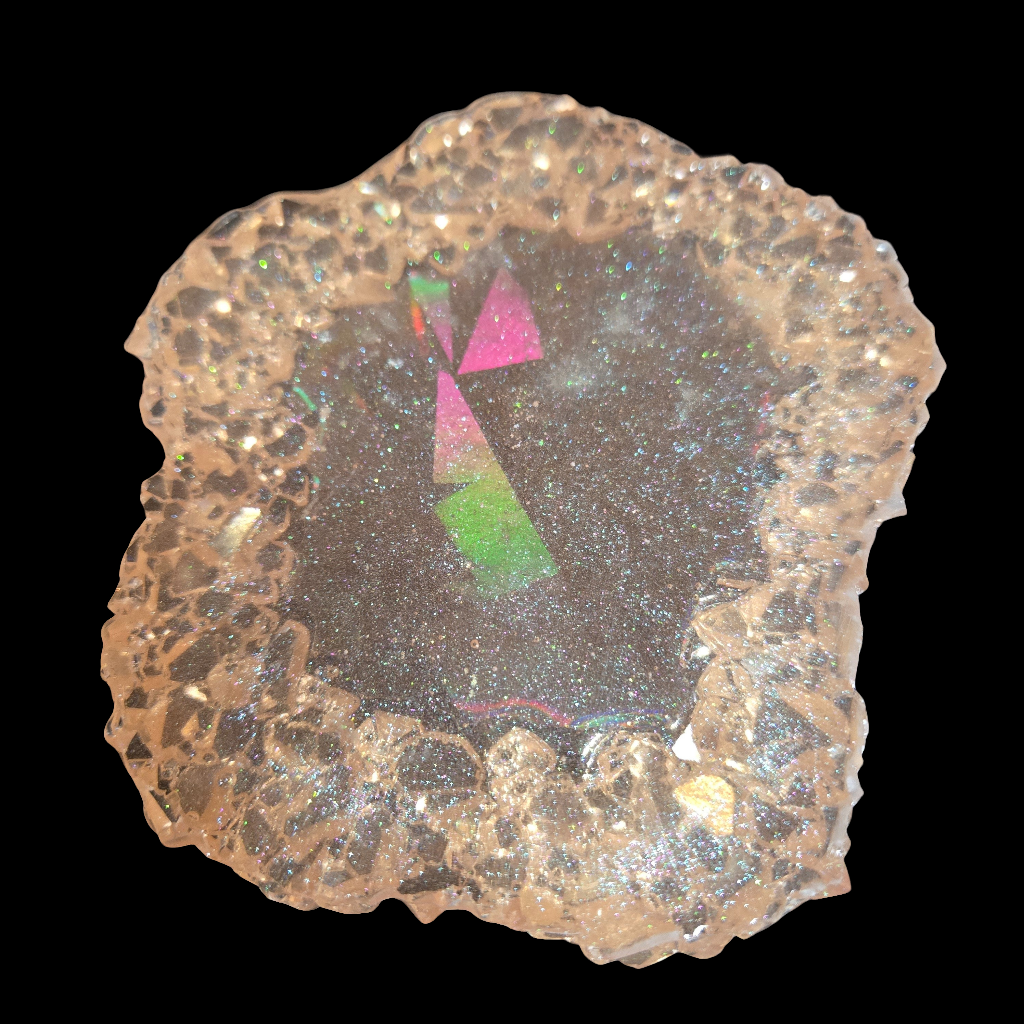 Orange Ember Holographic Crystal Edge Tray *Discounted