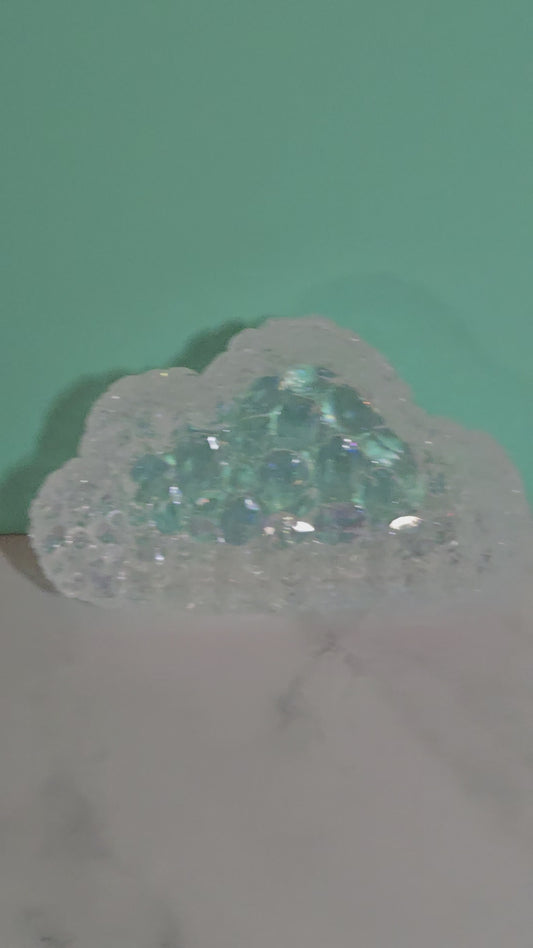 Mini Crystal Cloud Dish – Aurora Glow