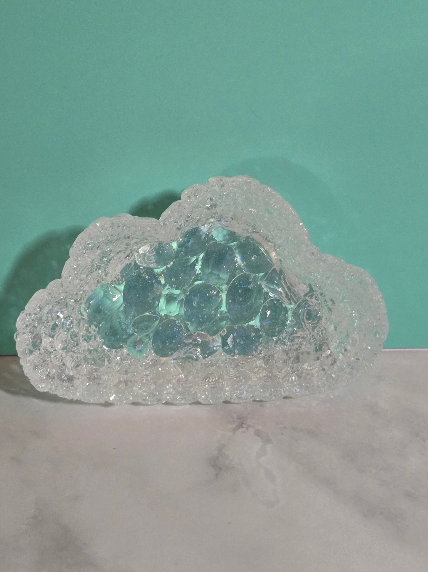Mini Crystal Cloud Dish – Aurora Glow